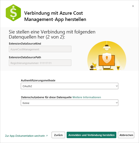 Screenshot, der zeigt, wo sie sich anmelden und eine Verbindung herstellen.