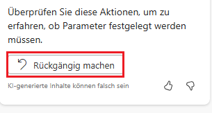 Screenshot der Schaltfläche „Rückgängig machen“ zum Rückgängig machen der Änderungen