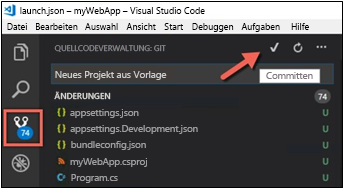 Screenshot des Commits mit VS&nbsp;Code.