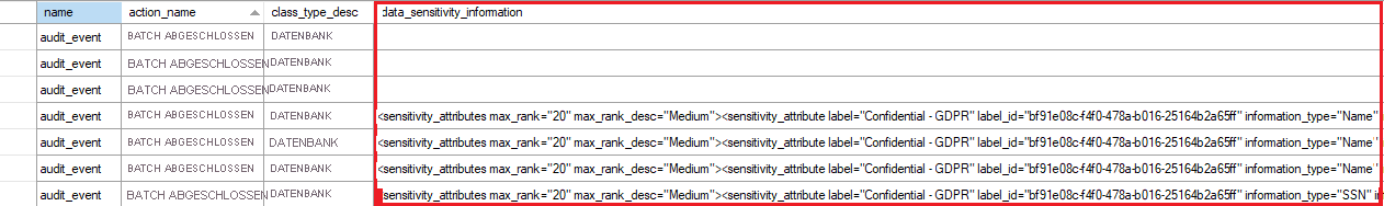 Screenshot der Seite „Information Protection“ im Azure-Portal.