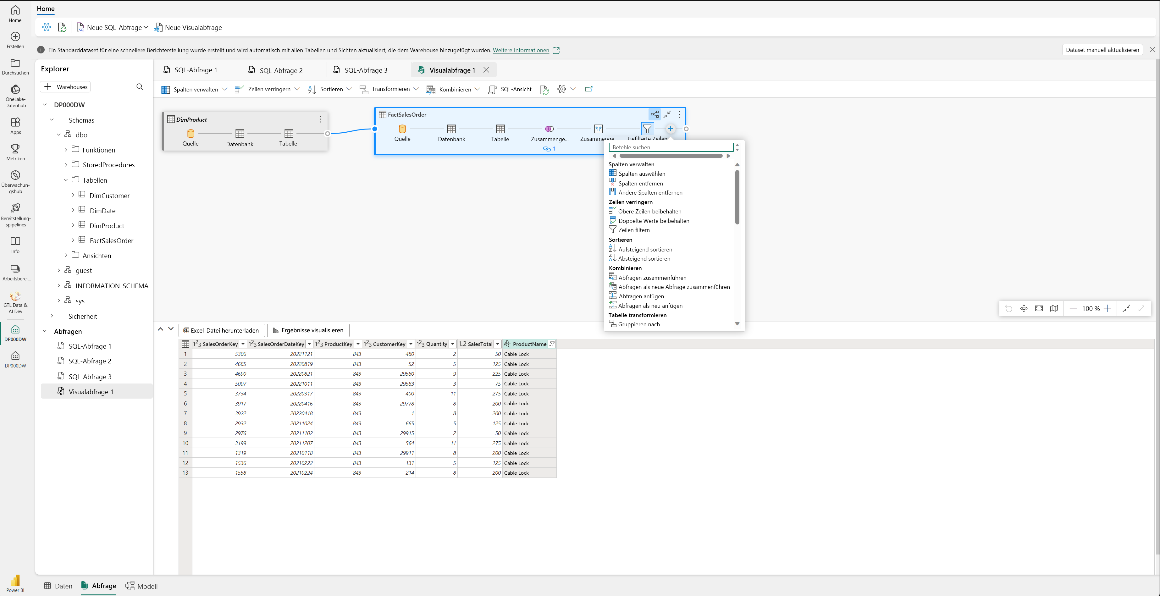 Screenshot des Visual Query Editor.