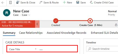 Screenshot, um einen Wert für das Feld 