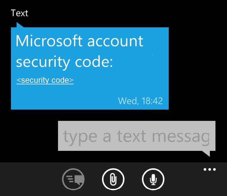Screenshot des Textnachrichtenbeispiels auf dem Zieltelefon.