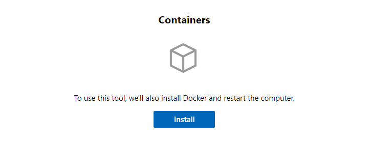 Screenshot von Windows Admin Center. Auf der Seite 