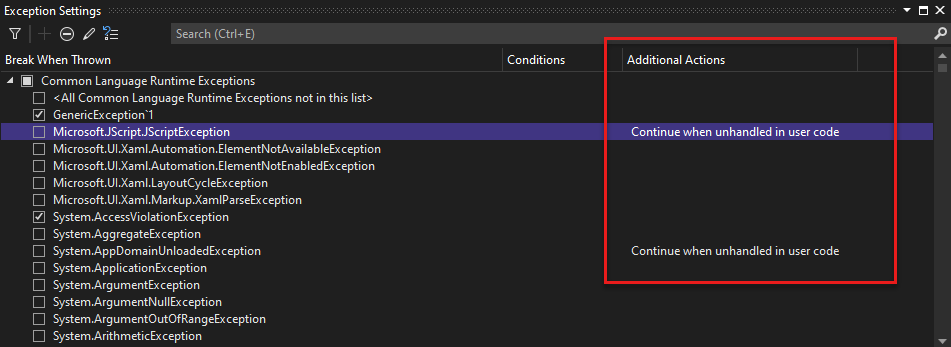 Screenshot der Spalte 