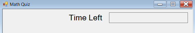 Screenshot, der die Bezeichnungen „Time Left“ und „Remaining Time“ zeigt, mit Steuerelementen, die in der oberen rechten Ecke des Formulars nebeneinander angeordnet sind
