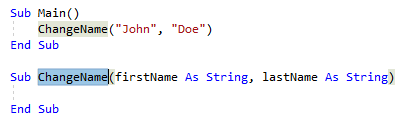 Screenshot des hervorgehobenen Codes Visual Basic.
