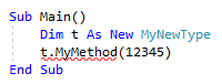 Hervorgehobener Code VB