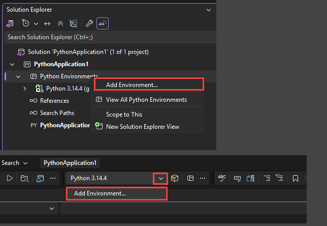 Screenshot mit den beiden Optionen für den Zugriff auf das Feature 