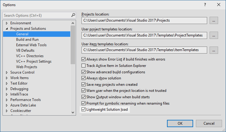Das neue Ladenfeature für einfache Lösungen visual Studio IDE