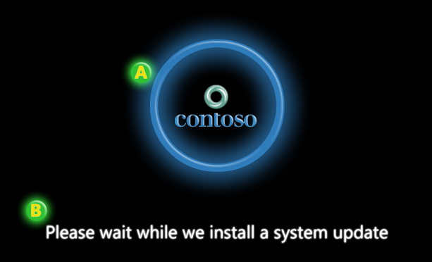Komponenten des Firmwareupdatestartbildschirms.