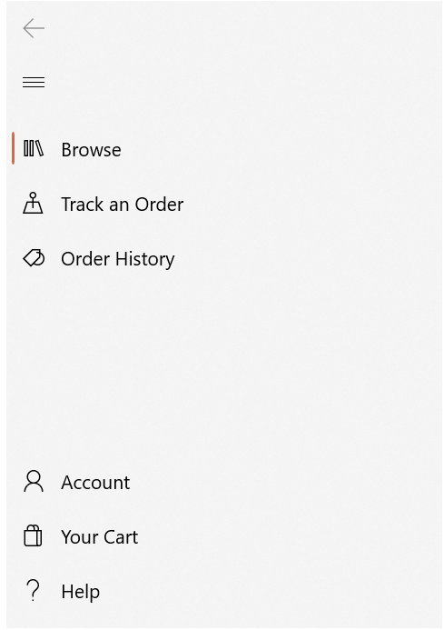 NavigationView mit Fußzeilenmenüelementen
