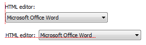 Screenshot der Ausrichtung der Dropdownlistenbeschriftung