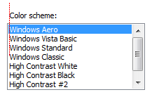Screenshot der Liste mit textbündiger Beschriftung oben