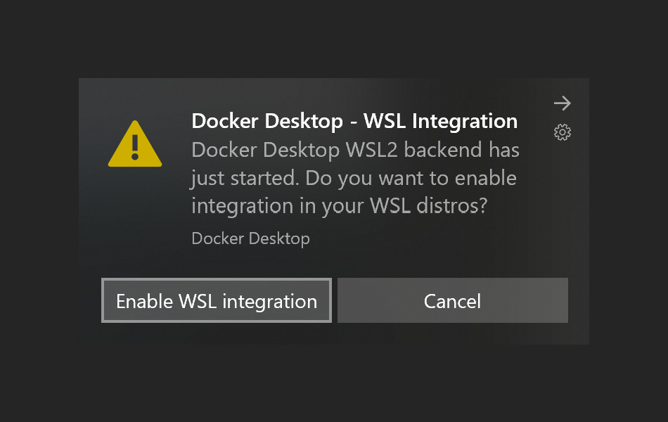 VSCode Docker Desktop mit WSL-Screenshot