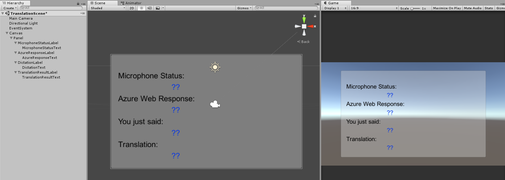 Die Szenen- und Spielansichten befinden sich in derselben Struktur.