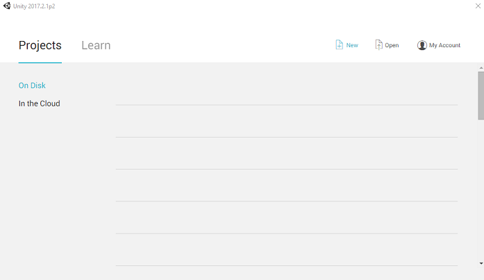 Screenshot: Unity-Benutzeroberfläche
