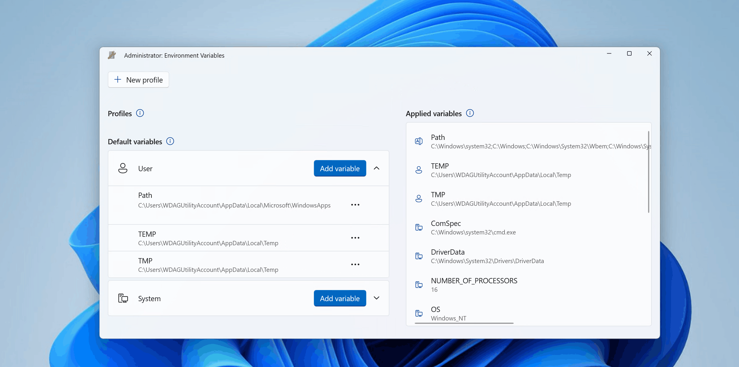 Screenshot des Bearbeitens und Entfernens von Umgebungsvariablen im PowerToysEnvironment Variables Hilfsprogramm.