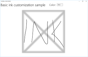 Screenshot des InkCanvas-Steuerelements mit schwarzen Standard-Tintenstrichen.