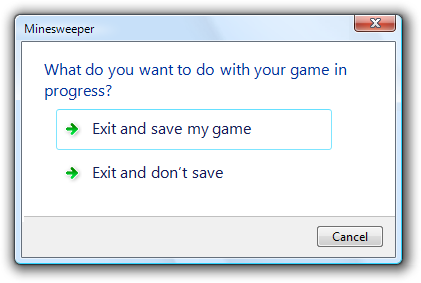 Screenshot des Dialogfelds mit Befehlen und Beschriftungen 