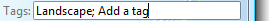 Screenshot eines Textfelds zum Eingeben von Schlüsselwörtern 