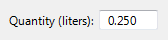 Screenshot eines Textfelds mit Litern als Einheit 