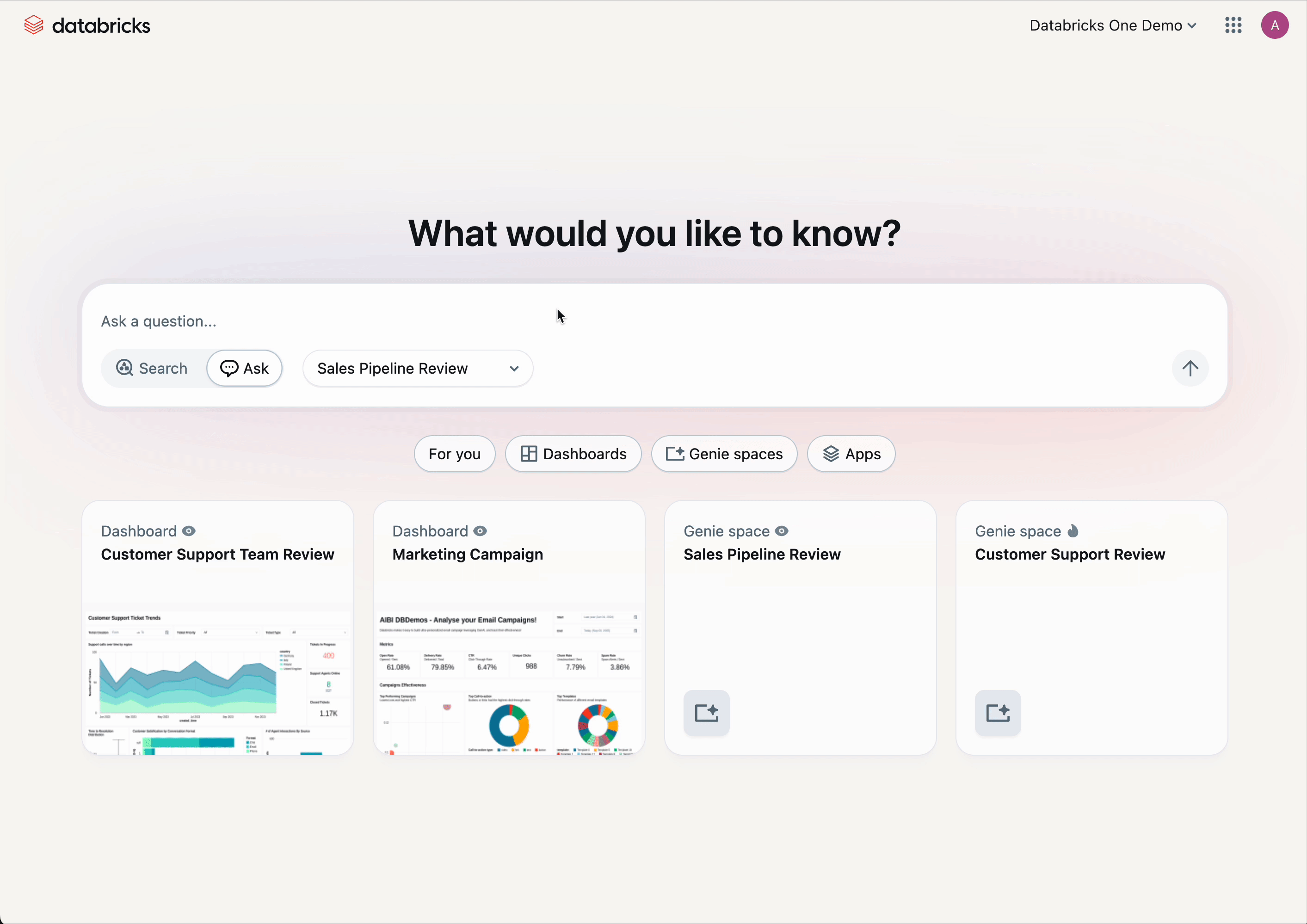 Databricks One Ask