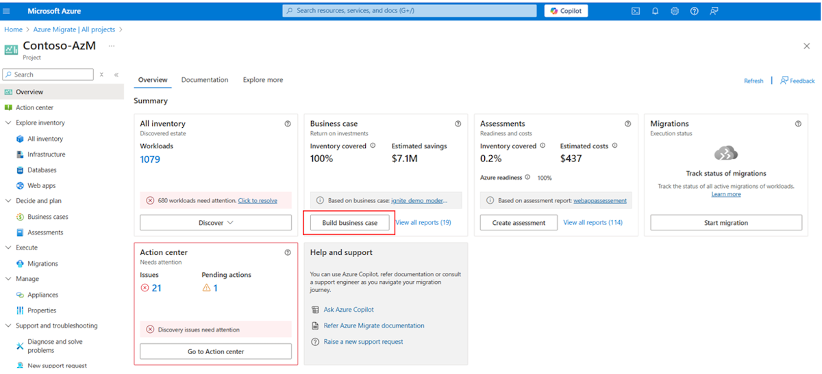 Screenshot of the Build Business case.