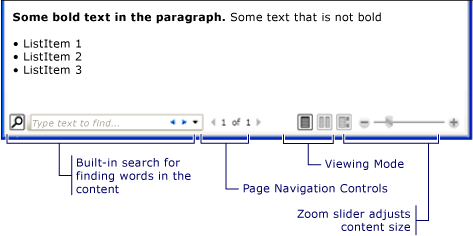 Flow_Ovw_First_Example Screenshot: Rendered FlowDocument example