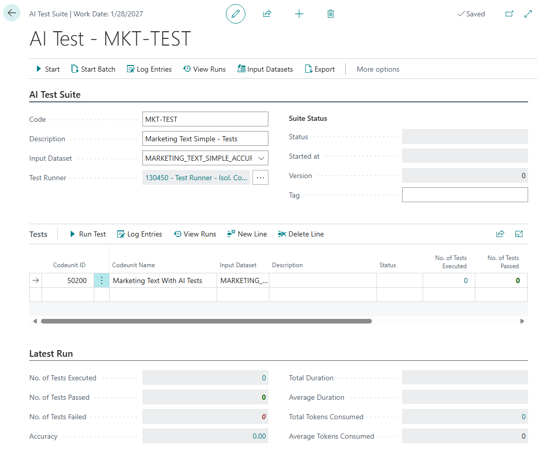 Test Suite Image of configurated test suite in BC