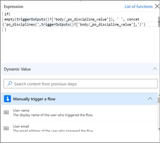 Expression editor Screenshot of the Expression editor.