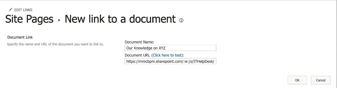 New Form for Link to a Document