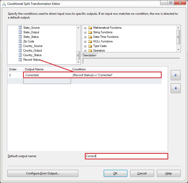 Conditional Split Transformation Editor Conditional Split Transformation Editor