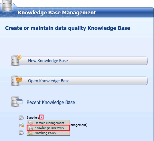 Knowledge Discovery Menu on Main Page Knowledge Discovery Menu on Main Page