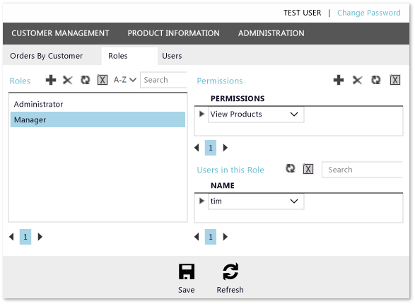 Administrative screens