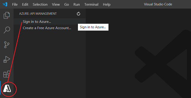 Inicie sesión en Azure desde la extensión de API Management para VS&nbsp;Code