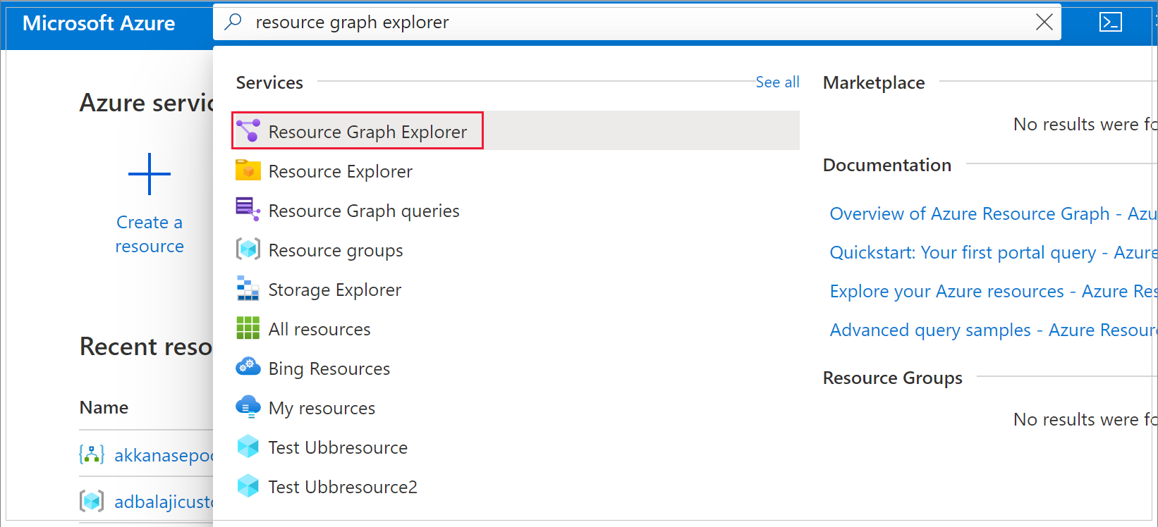 Buscar grupo de recursos de Azure