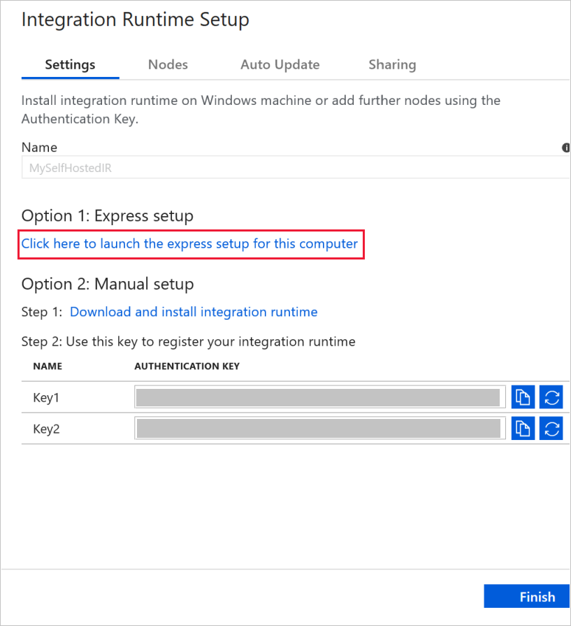 Haga clic en el enlace de Configuración Rápida