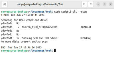 Captura de pantalla que muestra los resultados correctos al examinar un sistema para Data&nbsp;Box&nbsp;Disks.