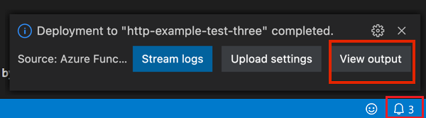 Recorte de pantalla de la ventana Ver salida.