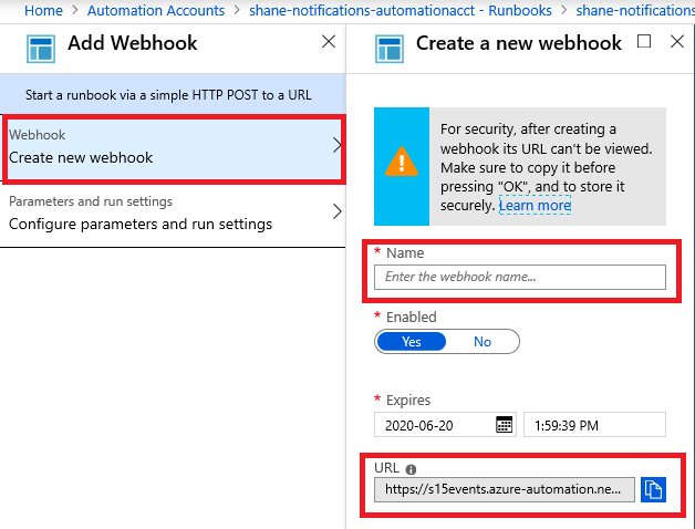 Creación de una nueva interfaz de usuario de webhook