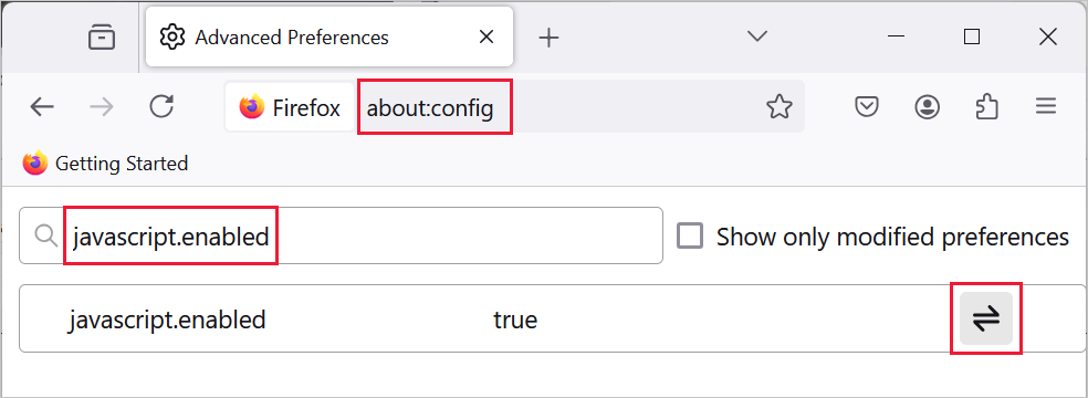 Firefox: en la pestaña Contenido de Opciones, desactive la casilla Habilitar JavaScript.