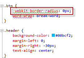 propiedad -webkit-border-radius del selector btn