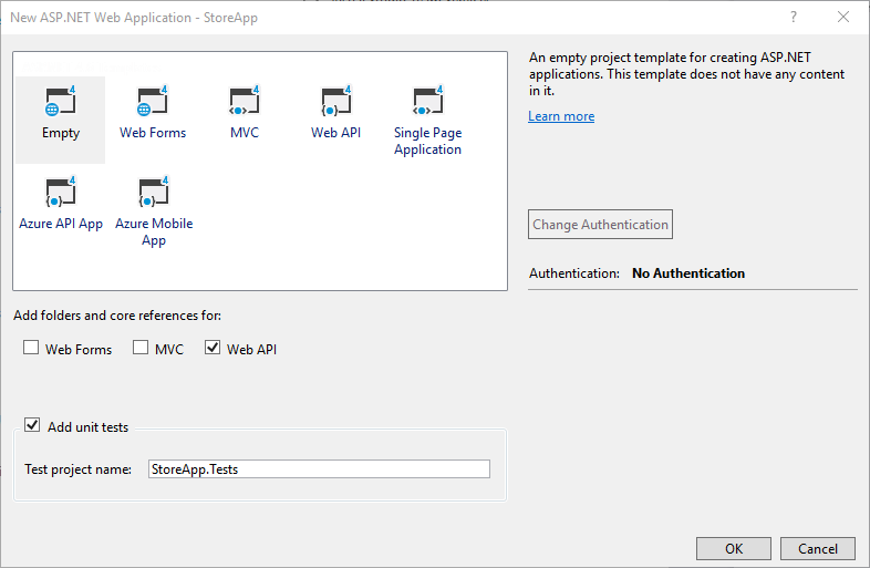 creación de un proyecto de prueba unitaria