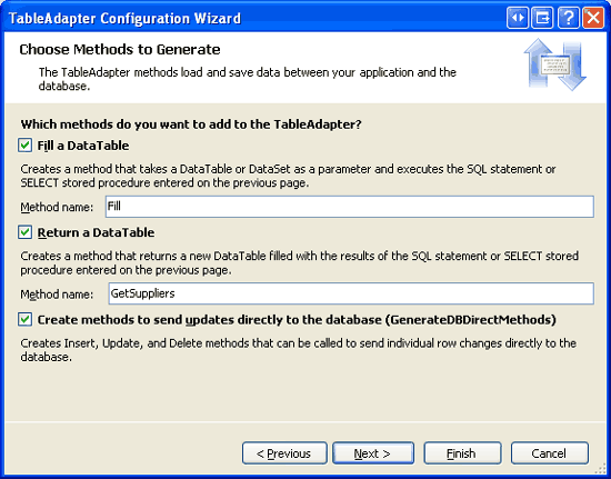 Cambiar el nombre del método GetData a GetSuppliers