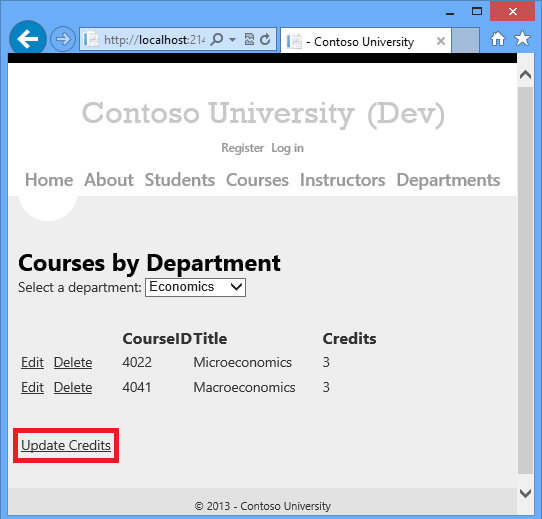 Haga clic en Actualizar créditos.
