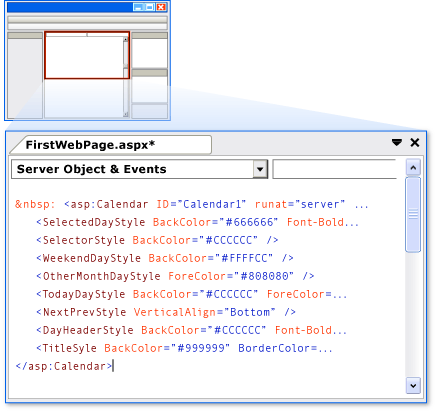 Control de Calendario en la Vista de Origen