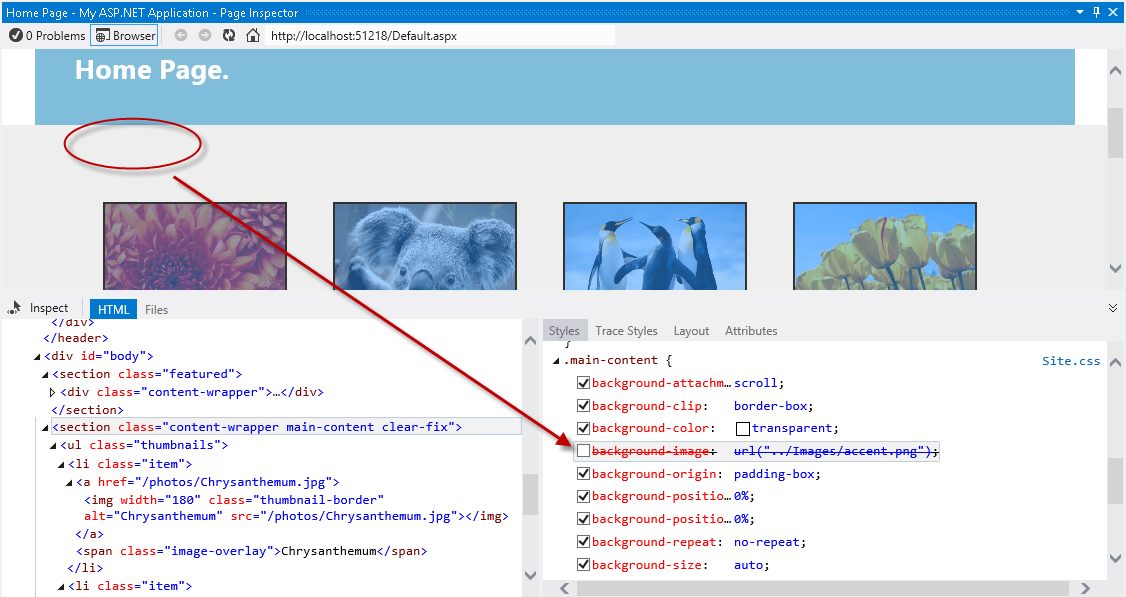 Habilitación y deshabilitación de estilos CSS