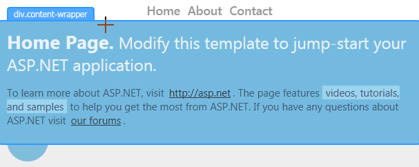 Mantener el puntero sobre los elementos