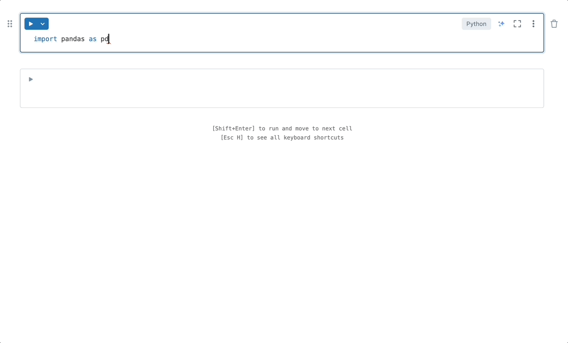 Animated GIF de finalización de código para Python.